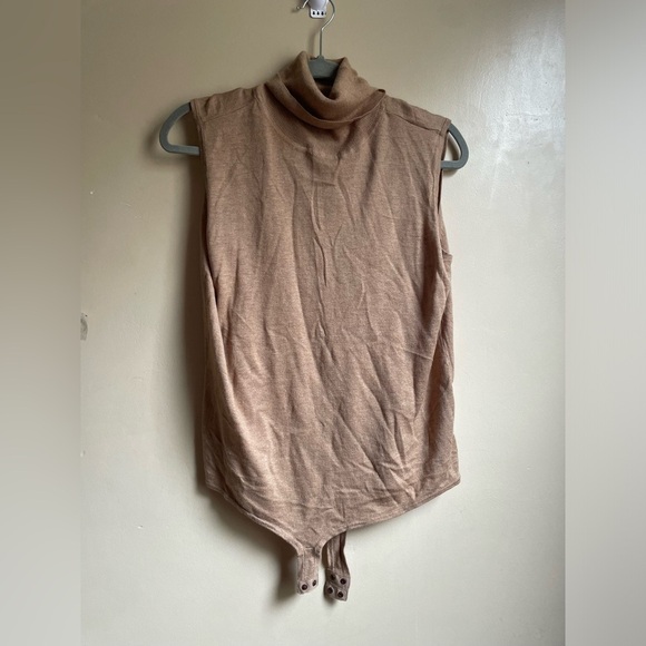 Cashmere blend turtle neck sleeveless Eva mendes body suit women’s size XL - Picture 1 of 10